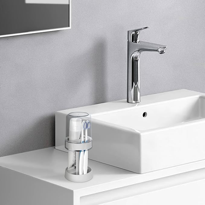 Covered Toothbrush Holder with Cup