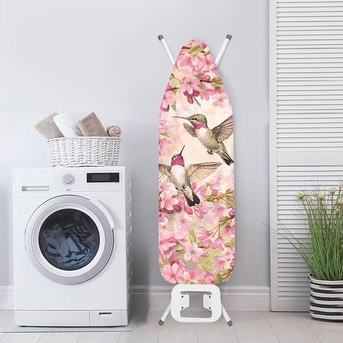 Flower Hummingbird Cover for Ironing Board Non Stick Scorch Ironing Board Cover