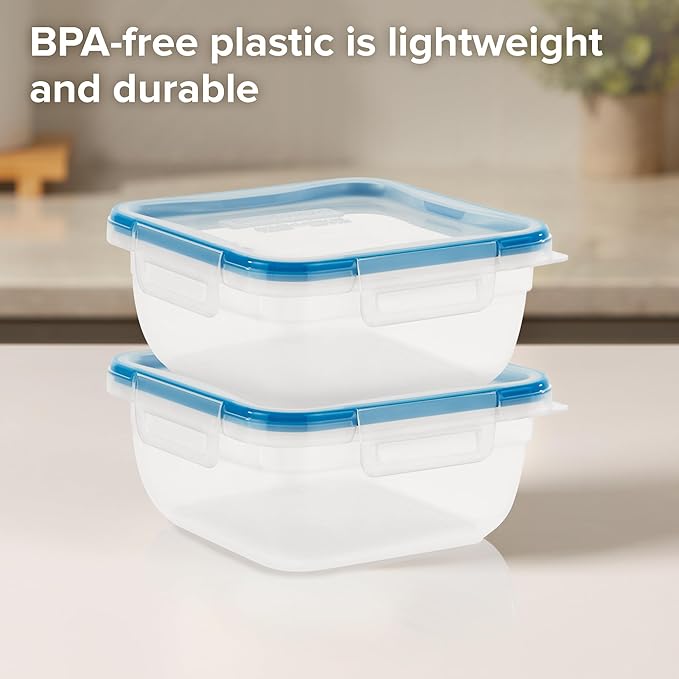 Snapware Plastic Total Solution 2-Pack Food Storage Containers Set, Leakproof &