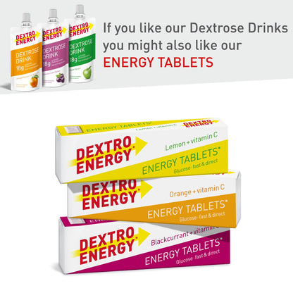 Dextro Energy Apple and Orange Flavour Dextrose Drink | 18g of Fast Acting Glucose | Liquid alternative to Dextro Glucose Tablets | Ready to Drink, Easy to Consume, Re-Sealable | 50ml Pack of 12