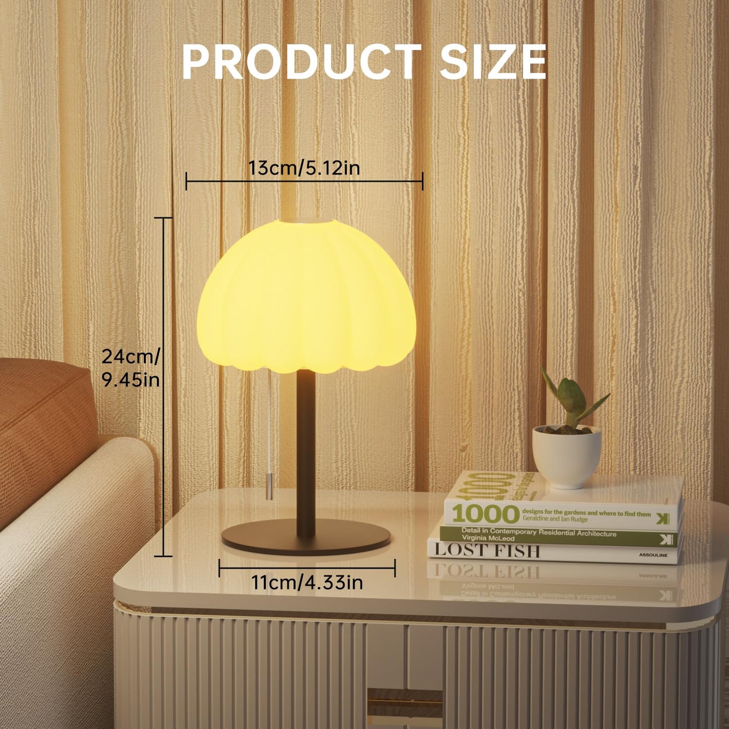 BYSYGLOBE Touch Bedside Table lamp, RGB Mode Dimmable Small Lamp for Bedroom, Pull Chain Table Lamps with 4 Light Modes, Multi-Color Nightstand Lamp for for Living Room Home Gifts