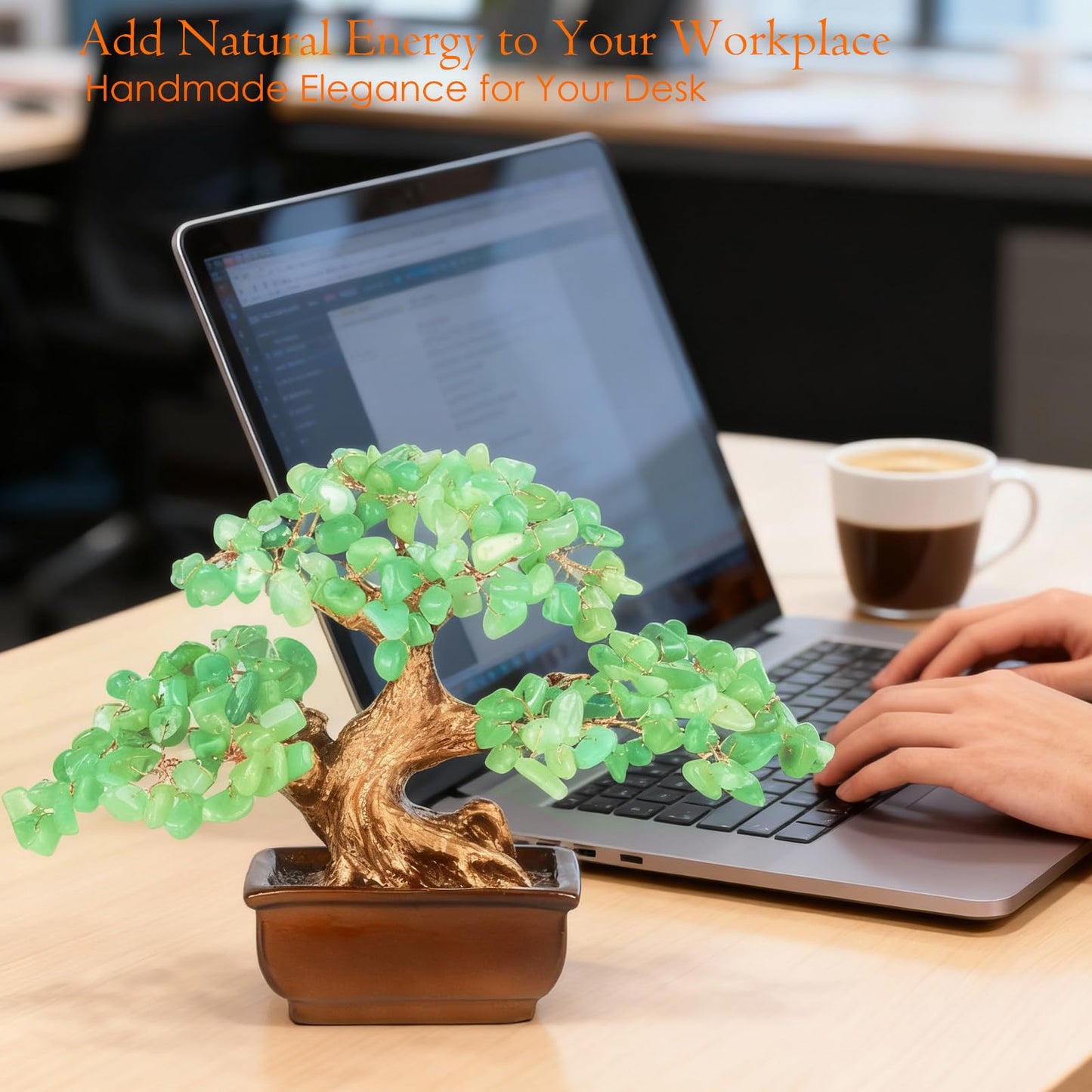 MASGEMES Aventurine Crystal Tree of Life – Handmade Gemstone Bonsai Tree with Natural Aventurine Crystals – Healing Feng Shui Chakra Tree for Positive Energy,Home Office Decor Gift 6 Inches