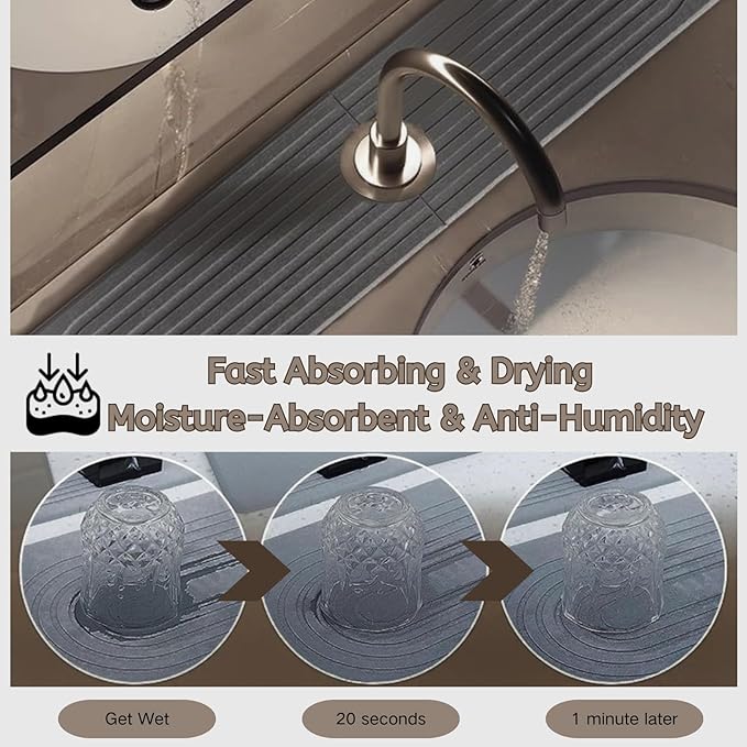 Diatomite Faucet Mat for Kitchen Sink