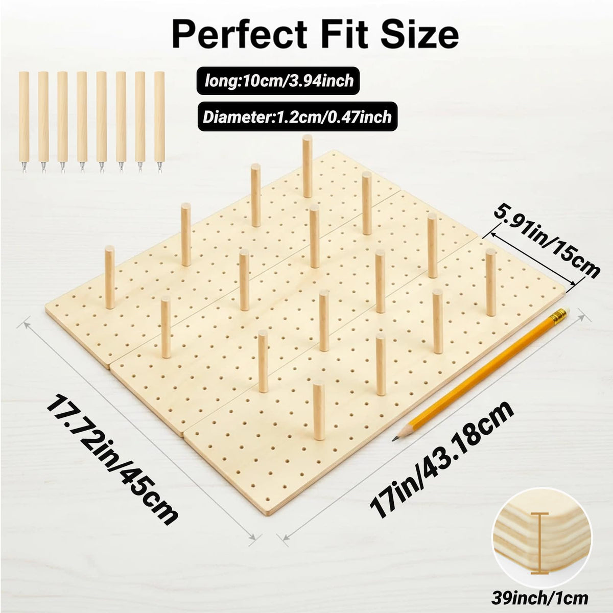 Wooden Pegboard Drawer Organizer for Kitchen - 3 Pack Adjustable Drawer Organizer with 24 Pegs Wooden, Drawer Organizer Kitchen Utensils, Wood Drawer Organizers for Kitchen Countertops & Deep Drawe