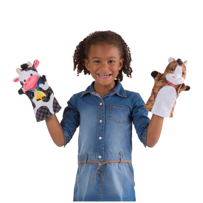 Melissa & Doug Farm Hands Animal Puppets, Puppets and Theatres, Soft Toy, 2+ years, Gift for Boy or Girl