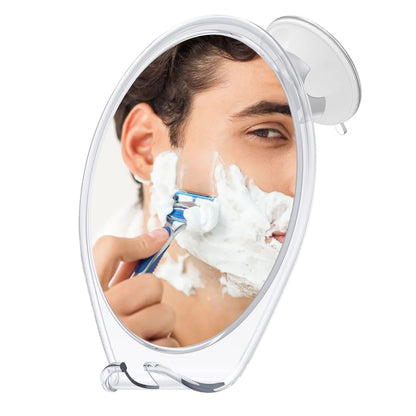 HONEYBULL Shaving Mirror – Fogless Shower Mirror with Suction & Swivel for Bathroom, Travel Friendly, No Fog, Easy to Install, Perfect for Men’s Grooming & Skincare (White)