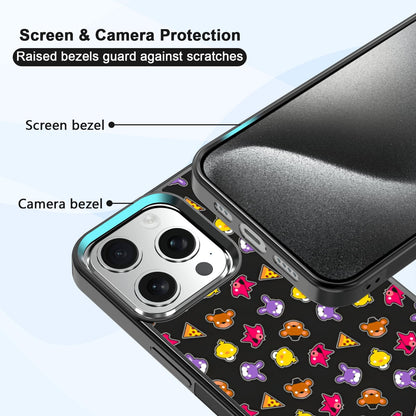 MMYAJT Cute Cartoon Bear and Foxy Phone Case Fit for iPhone 15 Pro, TPU Shockproof Protective iPhone Case FNAF Five Nights Phone Cover Gift for Boy Girl Men Women