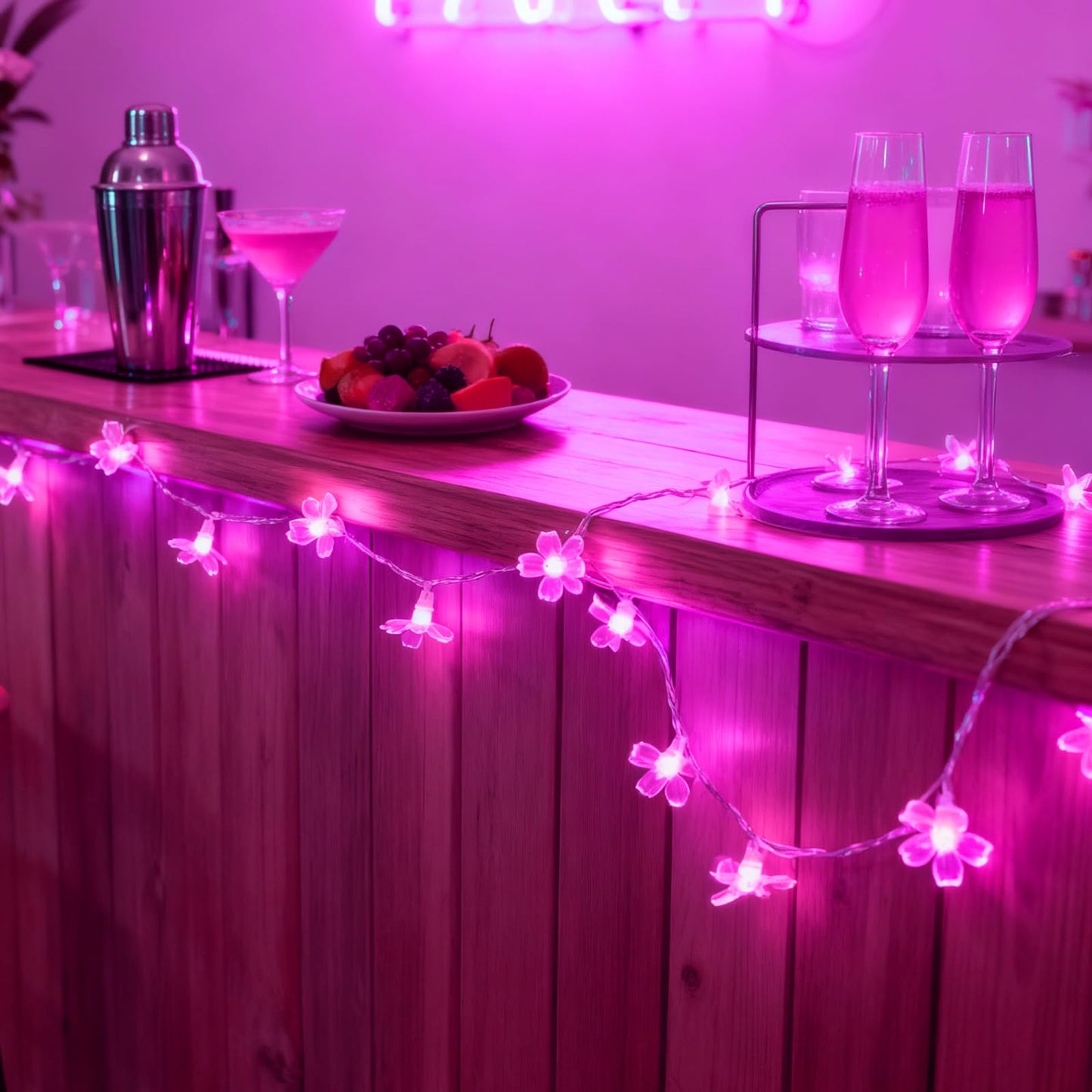JACUXLSS Pink Cherry Blossom Flower Lights String Indoor Decor, 33Ft 100 LED Decorative Hanging Hot Aesthetic Fairy Floral Lamp for Bedroom Decorations When Valentine's Day, Wedding Party, Christmas