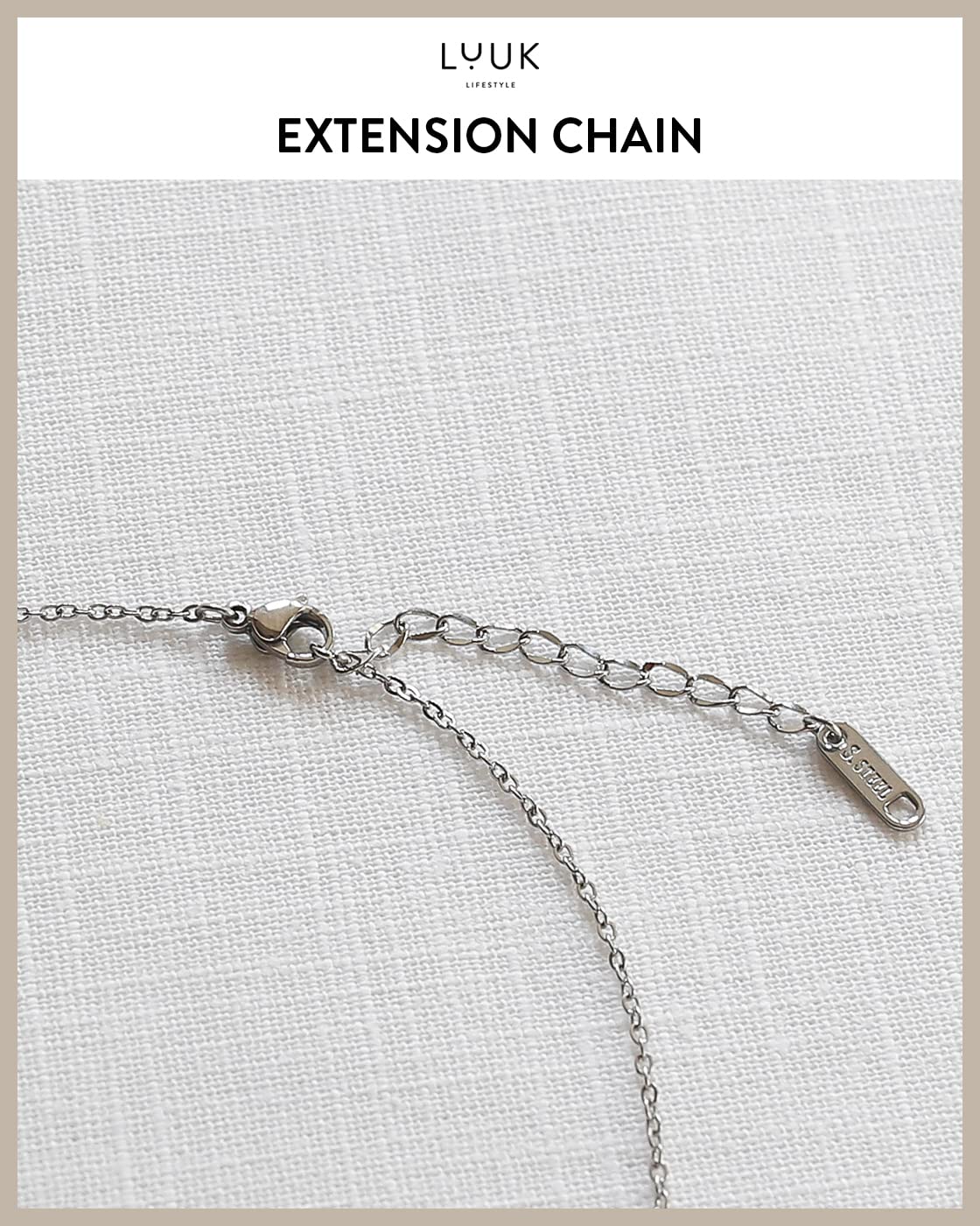 LUUK LIFESTYLE Necklace for women in stainless steel with ginkgo leaf pendant and HAPPINESS gift card, gift idea, 19” chain length, symbol of nature and serenity, zen jewelry for women, silver