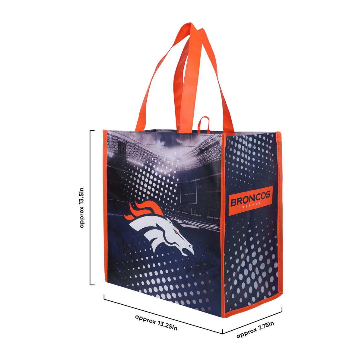 FOCO NFL Logo 4-Pack Reusable Grocery Shopping Bags Totes, Team Color