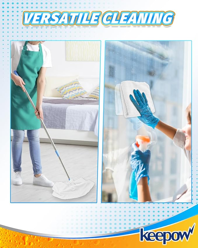 KEEPOW 4PCS Extra Large Microfiber Cleaning Clothes, Washable Reusable