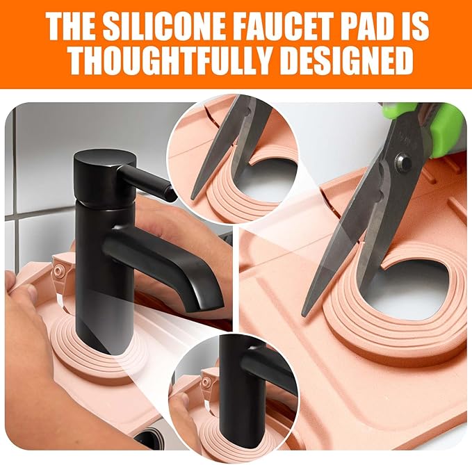 Pink Button Style Faucet Drip Catcher – Silicone Faucet Mat