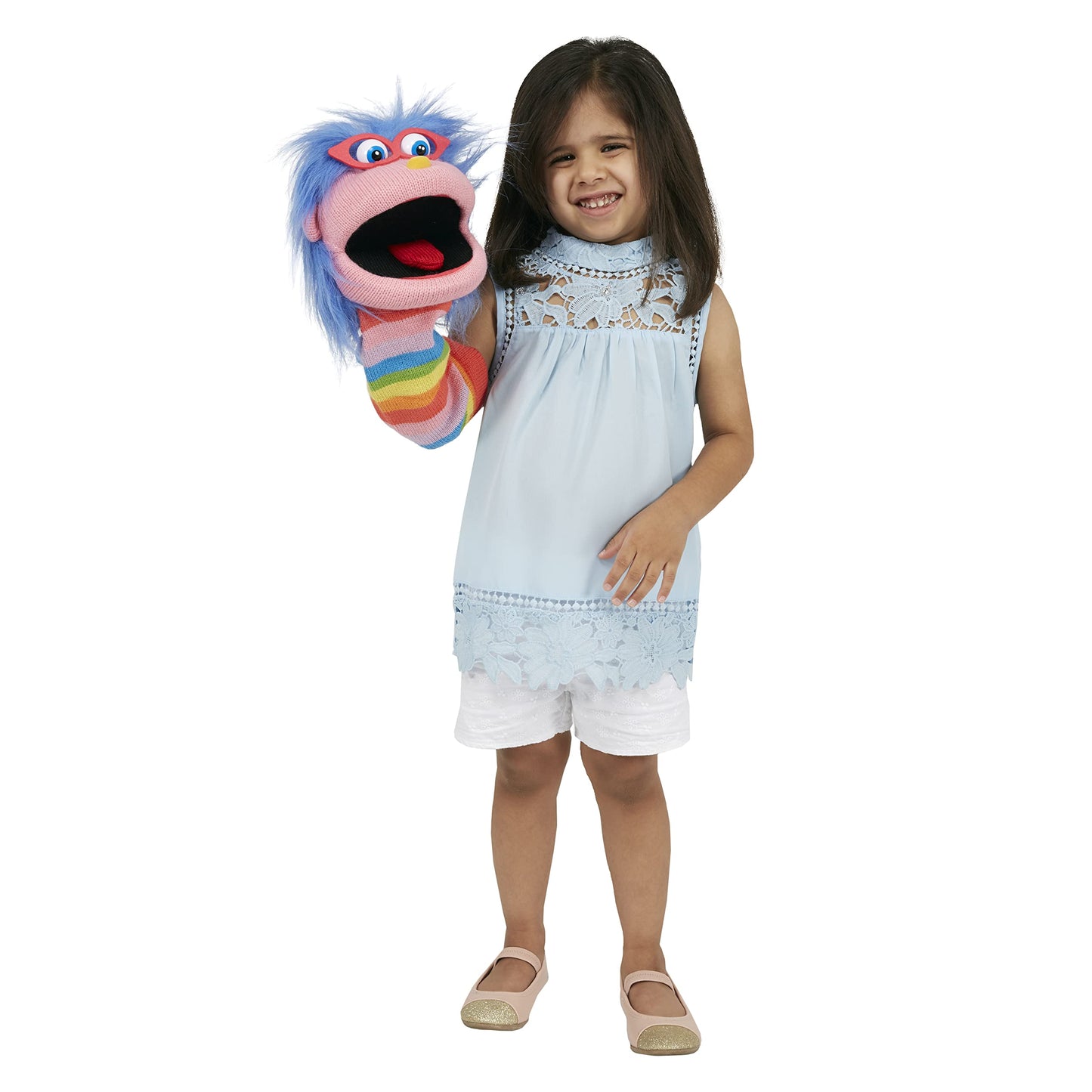 The Puppet Company - Gloria Sockettes Hand Puppet - Knitted Glove Puppets for Kids & Adults, Interactive Toy with Squeaker, Fun Puppets Show Theatre for Children & Toddlers, 38 cm