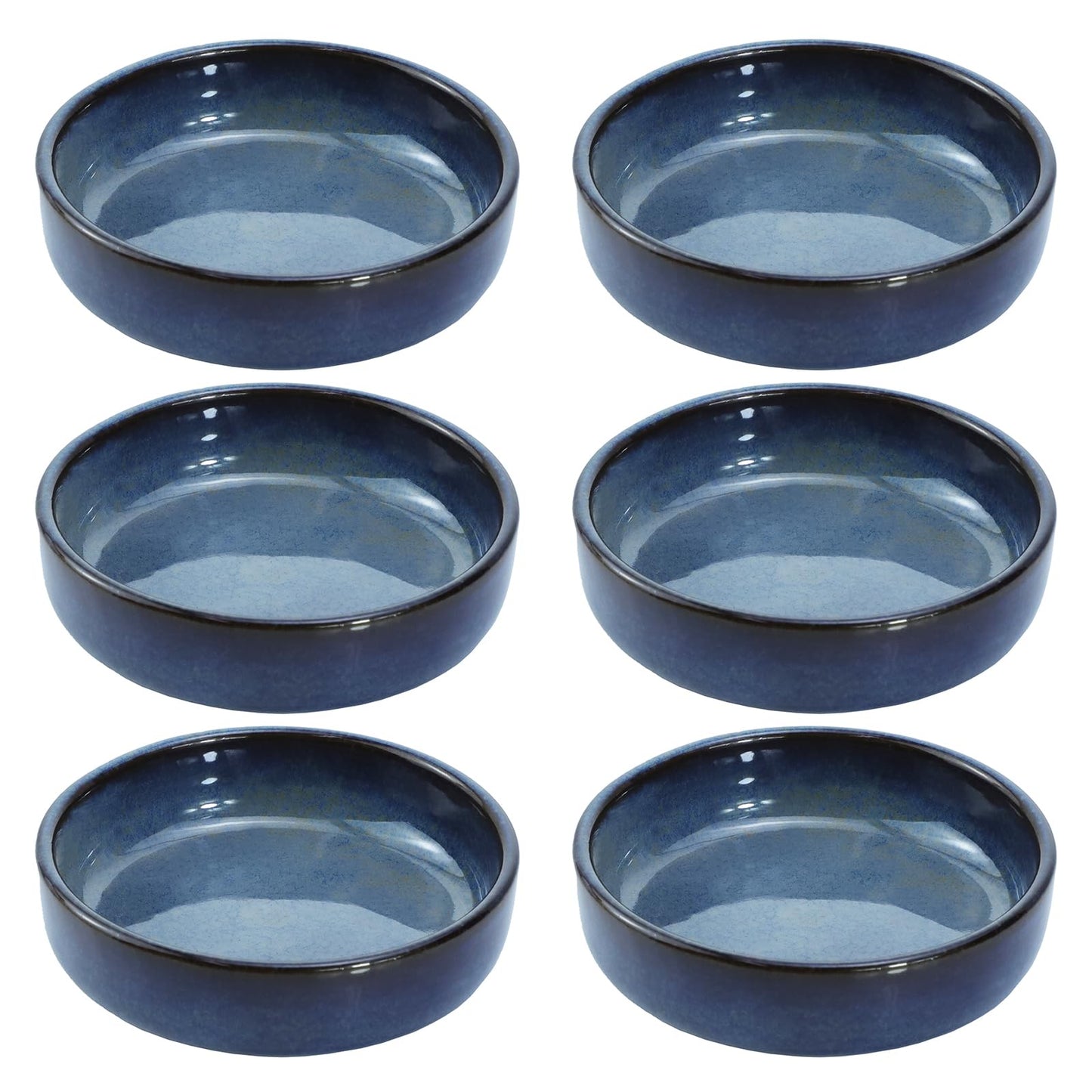 Colias Wing 3.5 Inch Vintage Style Kiln Glazed Ceramic Side Dishes - Korean Bowls - Set of 6