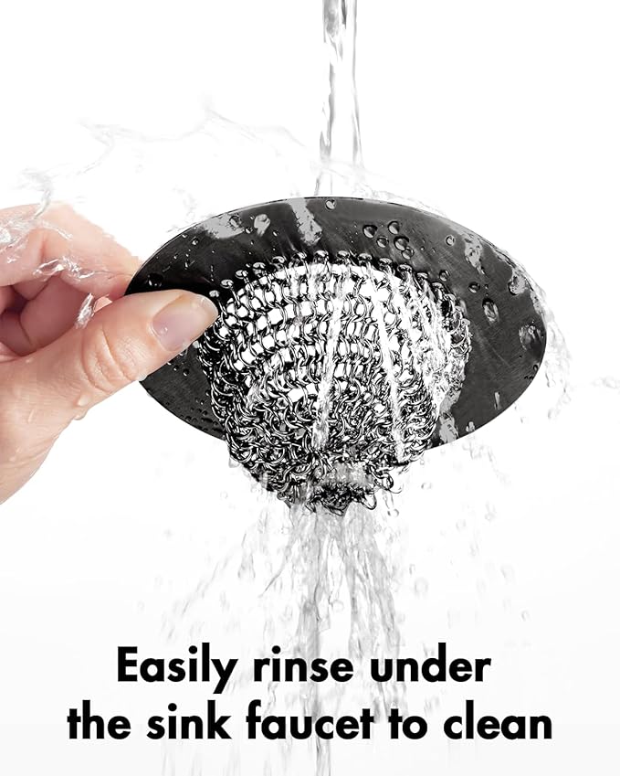 Black Kitchen Sink Strainer, Flippable Mesh Sink Drain Strainer, 304 Stainless