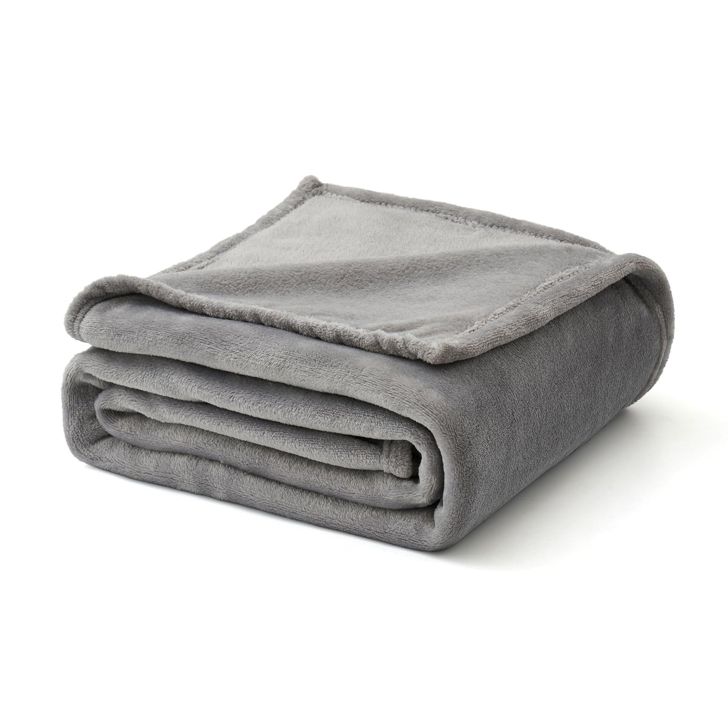 MIULEE Flannel Fleece Throw Blanket Soft Fluffy Solid Color Comfortable Plush Warm and Cozy for Bed Sofa Bedroom Travel/Single Silver Grey 51x60 Inch 130x150cm