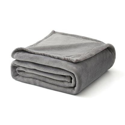 MIULEE Flannel Fleece Throw Blanket Soft Fluffy Solid Color Comfortable Plush Warm and Cozy for Bed Sofa Bedroom Travel/Single Silver Grey 51x60 Inch 130x150cm