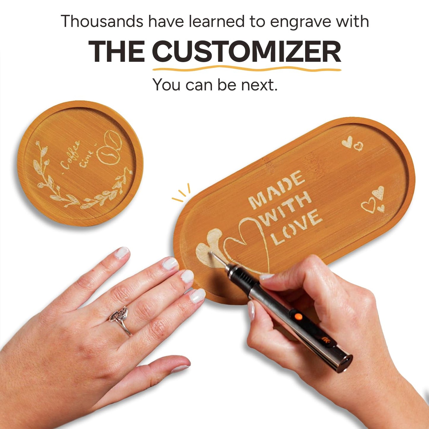 Resparked Customizer Engraving Pen (Formerly Culiau): Ultimate Cordless Portable Tool for Artists & DIYers - Engrave 50+ Surfaces - Beginner Friendly - Rechargeable - Free 30 Bits & Mastery Guide