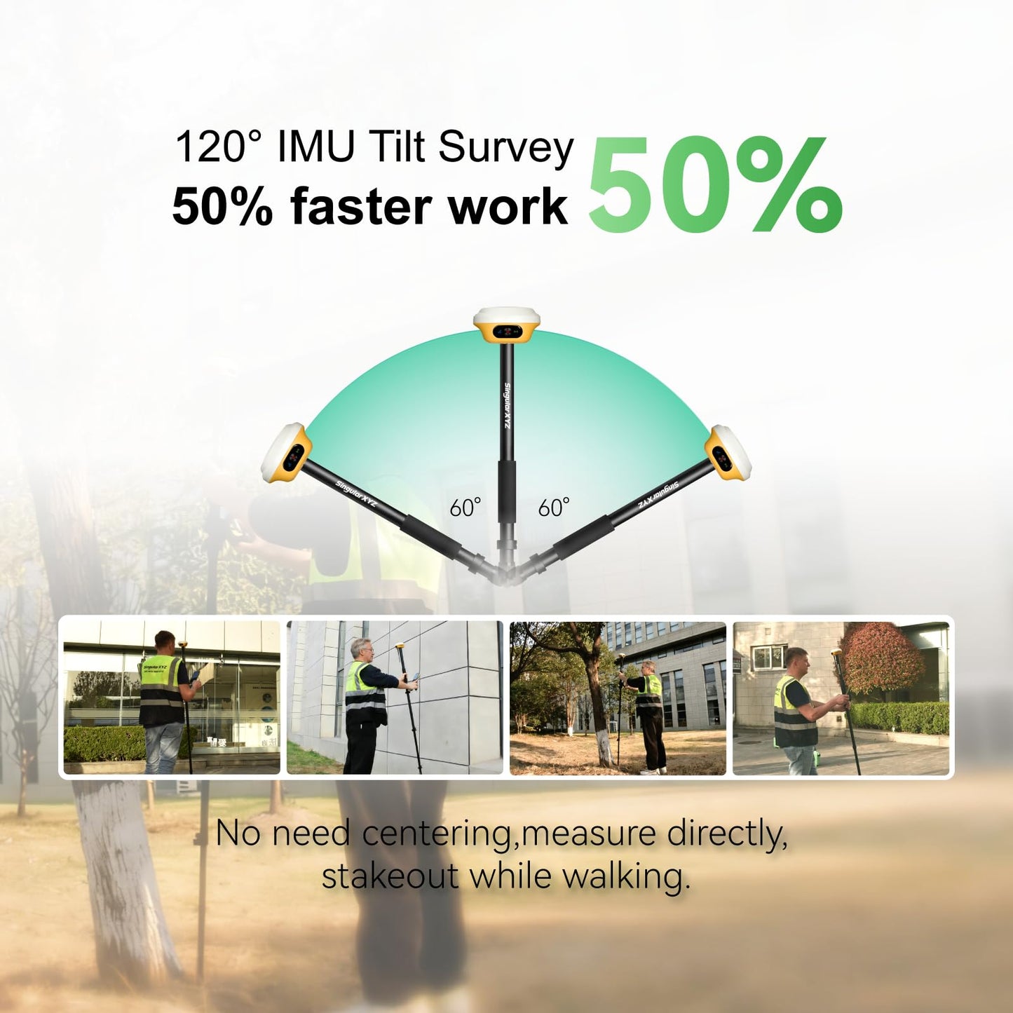 L1-AR GNSS RTK Rover – AR+ GNSS, GPS RTK Handheld Collector with Software & Visual Stakeout, Global Shutter with 2 MP, 2cm Accuracy, 15km UHF, 120° Tilt Survey | Professional Support