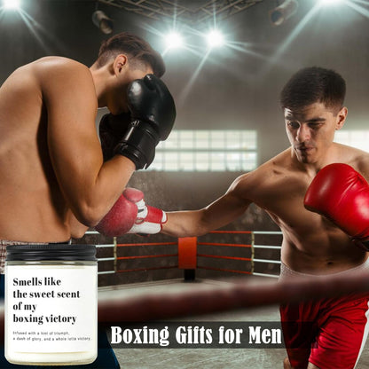 RIZOOCE Funny Boxing Gifts for Men & Women - Scented Candle for Boxers - Unique Boxing Accessories & Decor - Birthday, Christmas Gift Ideas for Coach & Fighter (7oz)