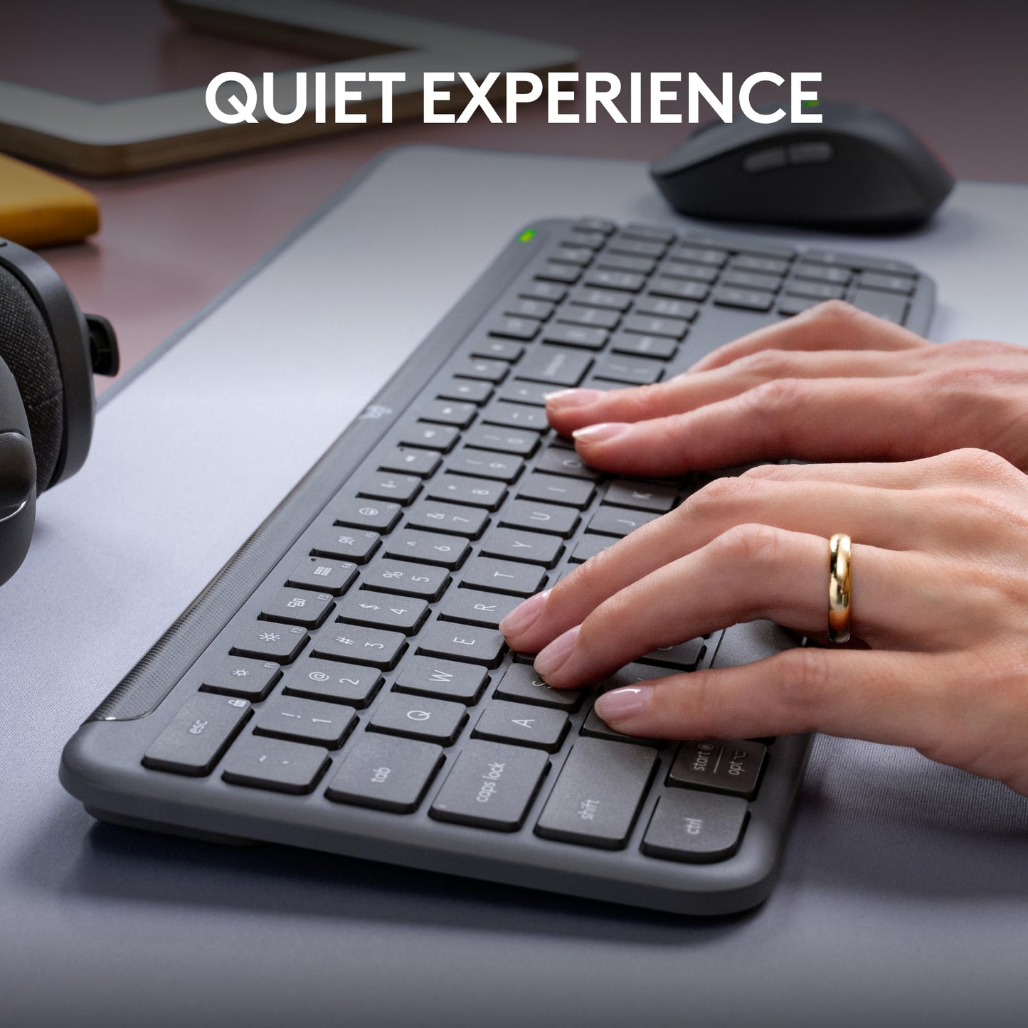 Logitech Signature Slim K950 Wireless Keyboard, Sleek Design, Switch Typing Between Devices, Quiet Typing, Bluetooth, Multi-OS, Windows, Mac, Chrome - Graphite