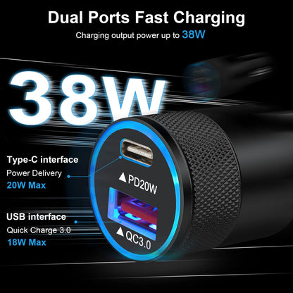 Type C Charger Fast Charging Block for Samsung Galaxy S25, A15 5G,A16,A55,A35,A14,A13,A25,S24 S23 FE,A03s,A53,Z Fold6,20W PD 3.0 USB C Wall Charger 38W Car Adapter+2 PCS Android 6ft USB C-to-C Cable