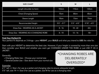 Adult Waterproof Changing Robe Super Soft Fleece Lining-Windproof, Waterproof to 10,000mm Oversized Coat for Changing Swimming and Watersports. With Compression Straps (Medium, Black)