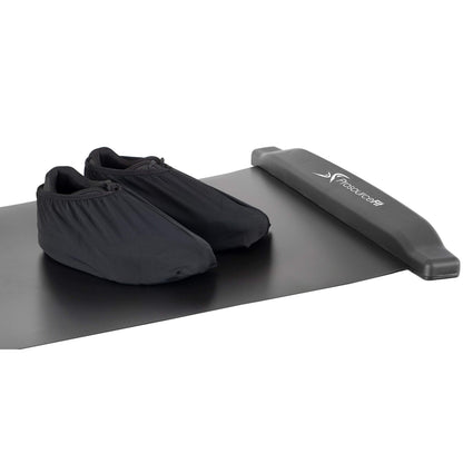 ProsourceFit Slide Board Mat for Exercise 6’ with End Stops, Booties & Carrying Bag for Low-Impact Indoor Home Workouts and Sports Training