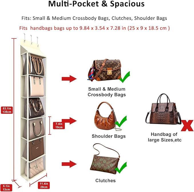 Lirex Over The Door Purse Organizer & Purse Shelf
