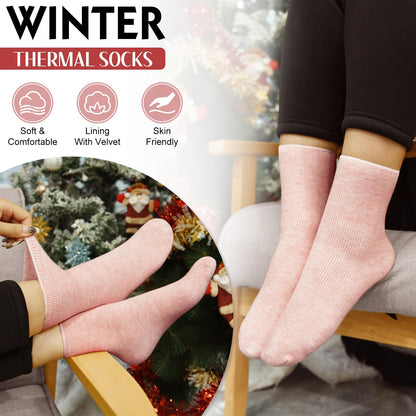 Yusongirl Winter Women Scarf Gloves Beanie Ear Muffs Socks Set Cold Weather Warm Knit Hat Fleece Long Neck Warmer 5 in 1 Set(Pink)