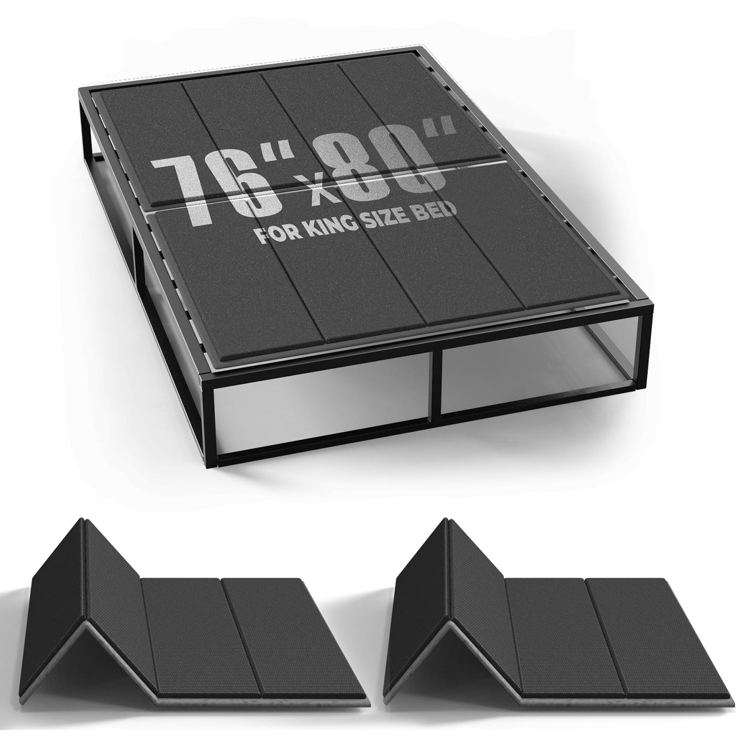 Imperius Folding Spring Box Bunkie Board,10MM, Bed Support Flat Noodles, King Size 76x80'' ﻿ ﻿Light and Thin, Breathable, Noise Minimizing,Moisture Resistant Bunkieboards