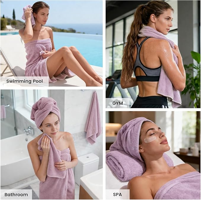SEMAXE 12-Piece Family Bathroom Towel Set