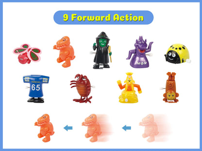 aruemp 28 Pieces Assorted Wind-up Toys for Kids, Wind Up Animals Bulk Flipping Walking Jumping Swimming Clockwork Toys Stocking Stuffers for Kids, Xmas Gifts
