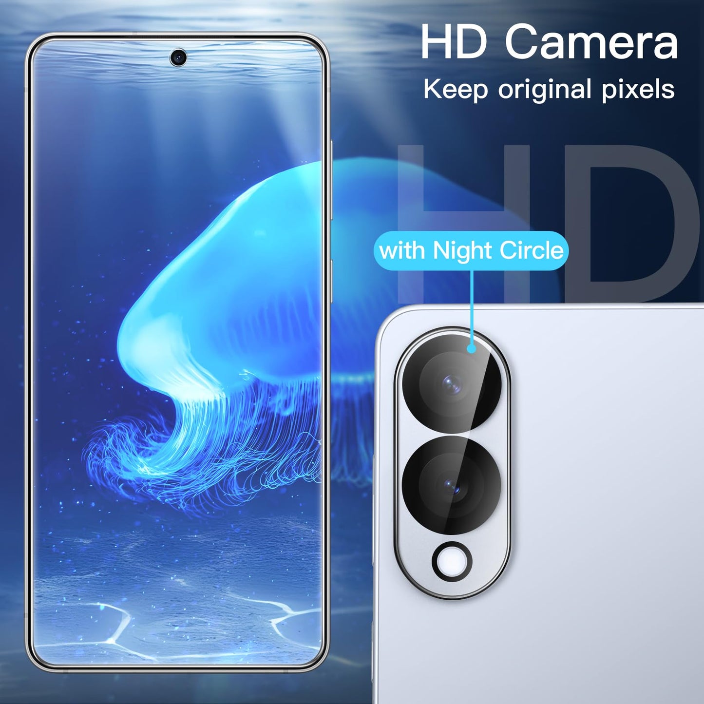 JETech Privacy Screen Protector for Samsung Galaxy S23 5G 6.1-Inch with Camera Lens Protector, Anti-Spy Tempered Glass Film, Fingerprint ID Compatible, 2-Pack Each