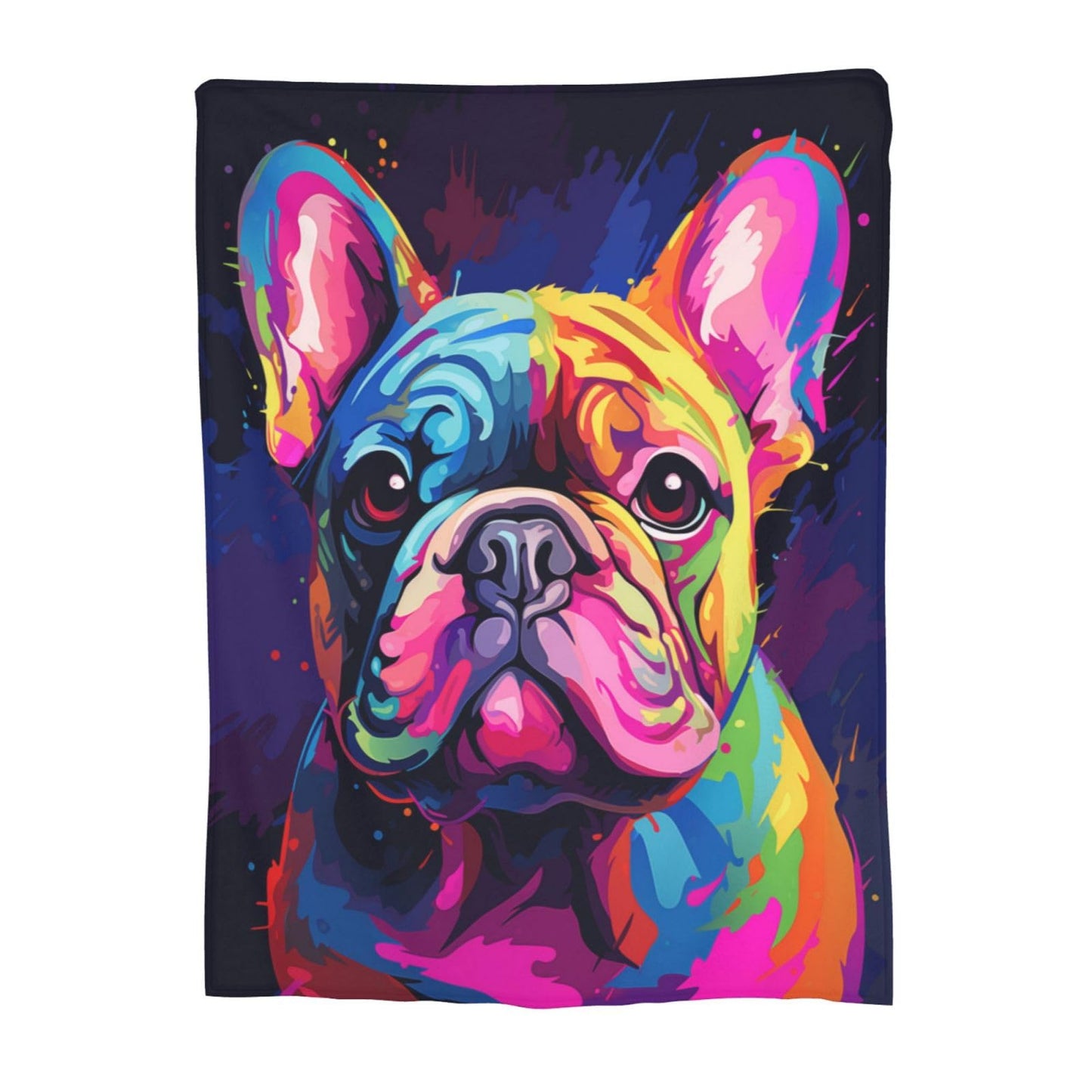 Colorful English Bulldog Fleece Throw Blanket for Mom, Women, Men, Kids - Super Soft Plush Animal Print - 50"x60"