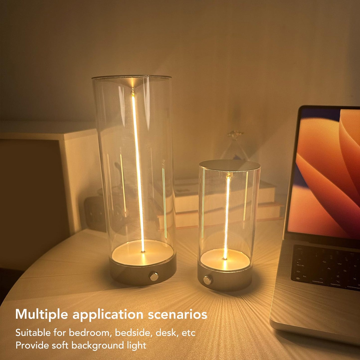 Jiawu Bedside Night Light, Modern Minimalist Dimmable Touch Lamp with Breathing Effect & Flexible Filament, USB Charging Portable LED Table Lamp for Bedroom Baby Nursery Living Room
