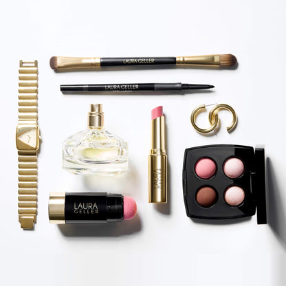LAURA GELLER NEW YORK Retractable Black Kabuki Brush for Liquid, Cream and Powder Face Makeup With Aluminum Handle