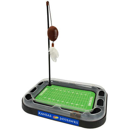 Pets First CAT Scratcher & Plush Football Toy with Catnip, Feather & Jingle Bell Interactive Ball Cat Chasing 5-in-1 Kitty Toy