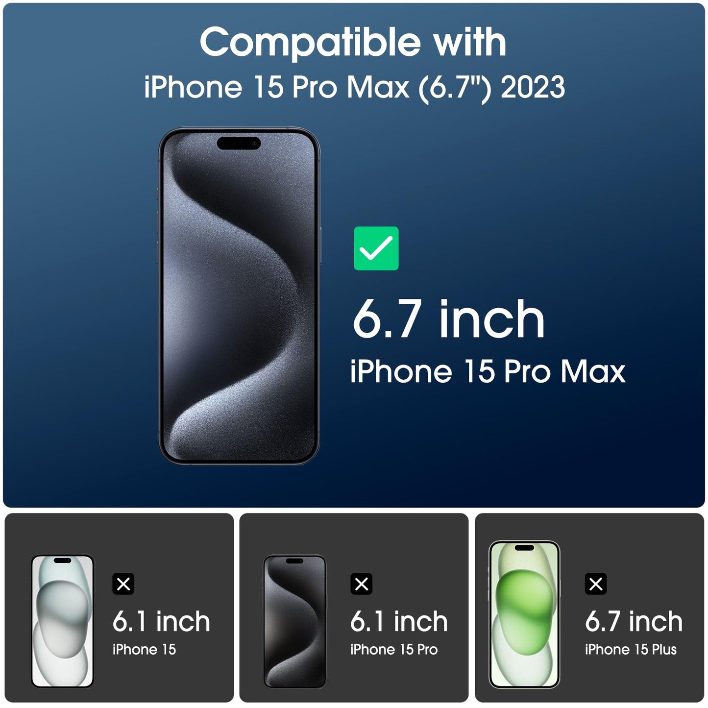 amFilm Easiest Installation OneTouch for iPhone 15 Pro Max Screen Protector [6.7 Inch] Tempered Glass + Camera Lens Protector, Auto-Alignment Tech, Bubble Free, Case Friendly, Anti-Scratch [2+2 Pack]