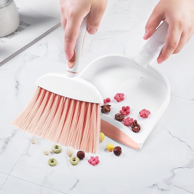 NACENA Small Dust Pan and Brush Set, Mini Broom and Dustpan Set Small Hand