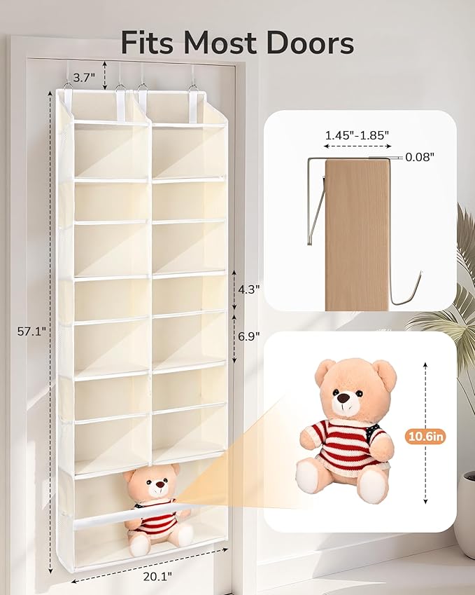 ULG Over the Door Organizer, 5-Tier Hanging Storage