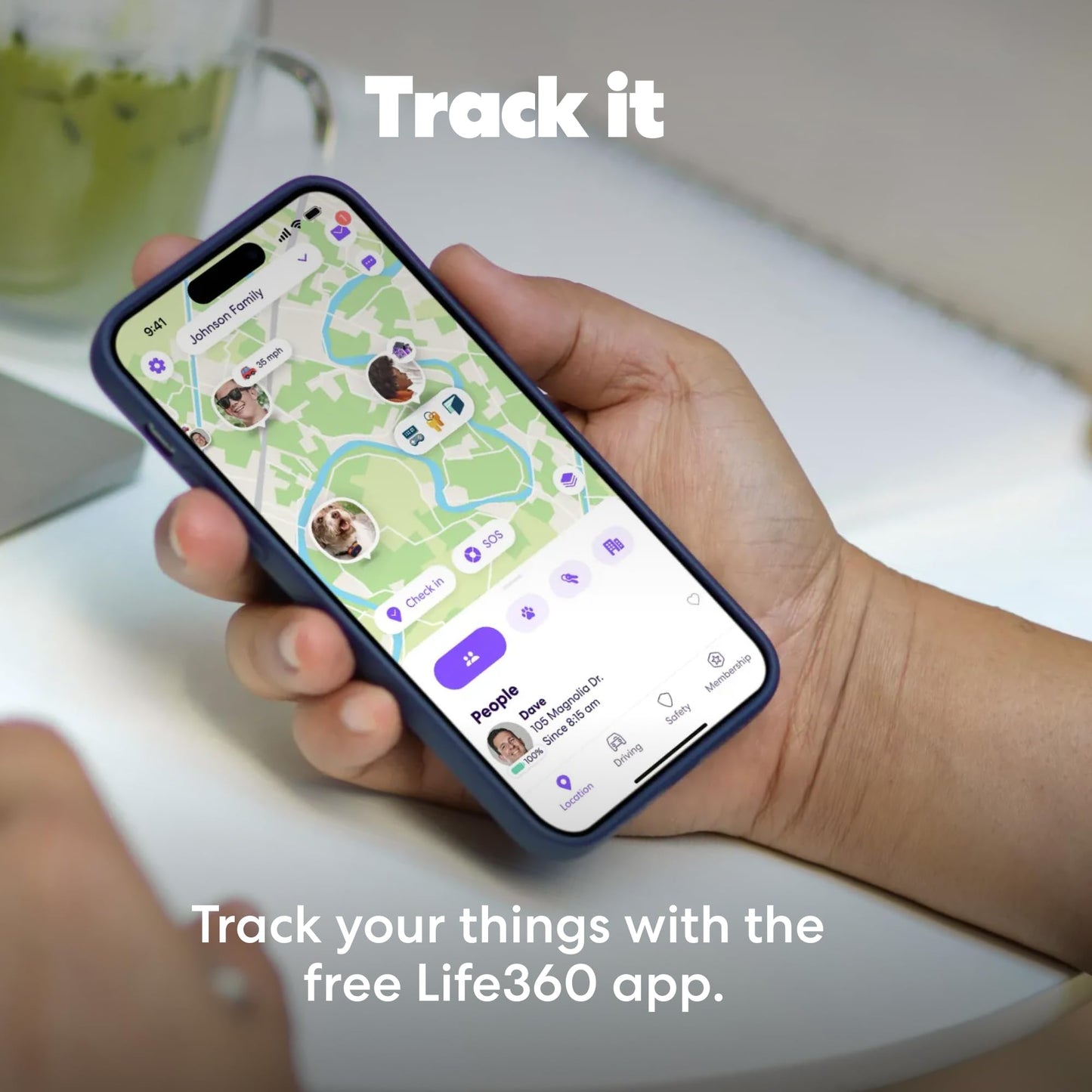 Life360 Tile - Bluetooth Tracker, Keys Finder and Item Locator for Keys, Bags and More. Phone Finder. Both iOS and Android Compatible. 1-Pack (Navy Blaze)