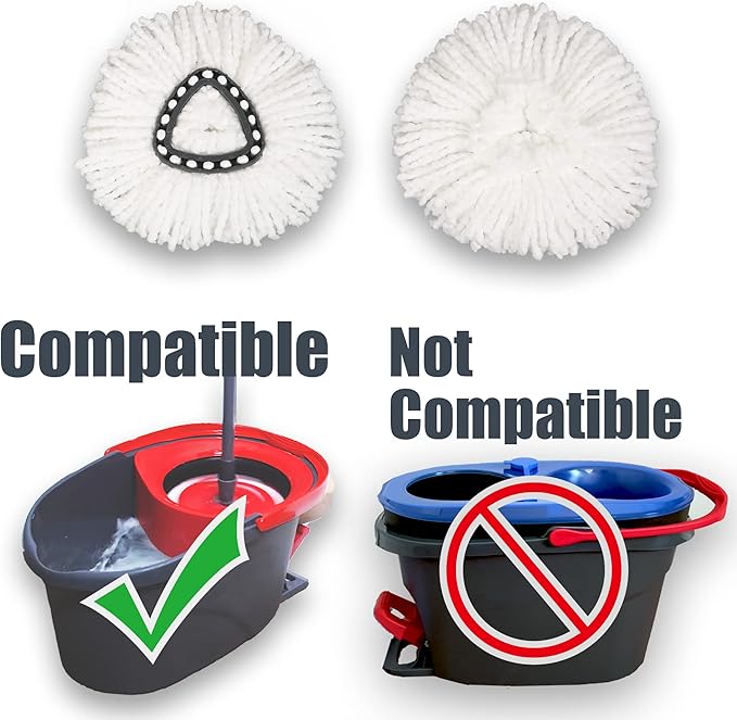 2 Pack Mop Replace Head Compatible