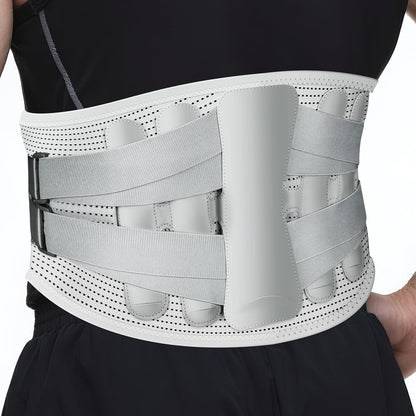 Sohveta Lower Back Support Brace for Pain – Adjustable Lumbar Belt with 5 Steel Supports, Breathable Waist Support for Men & Women, Everyday Comfort, Gift Box (Gray)