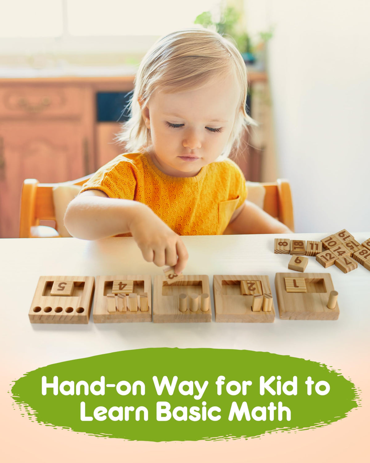 SYNARRY Wooden Counting Peg Boards - Montessori Math Manipulatives for Kindergarten Learning Activities, Number Addition and Subtraction Game, Easter Basket Stuffer Gift for Kid Ages 3-8