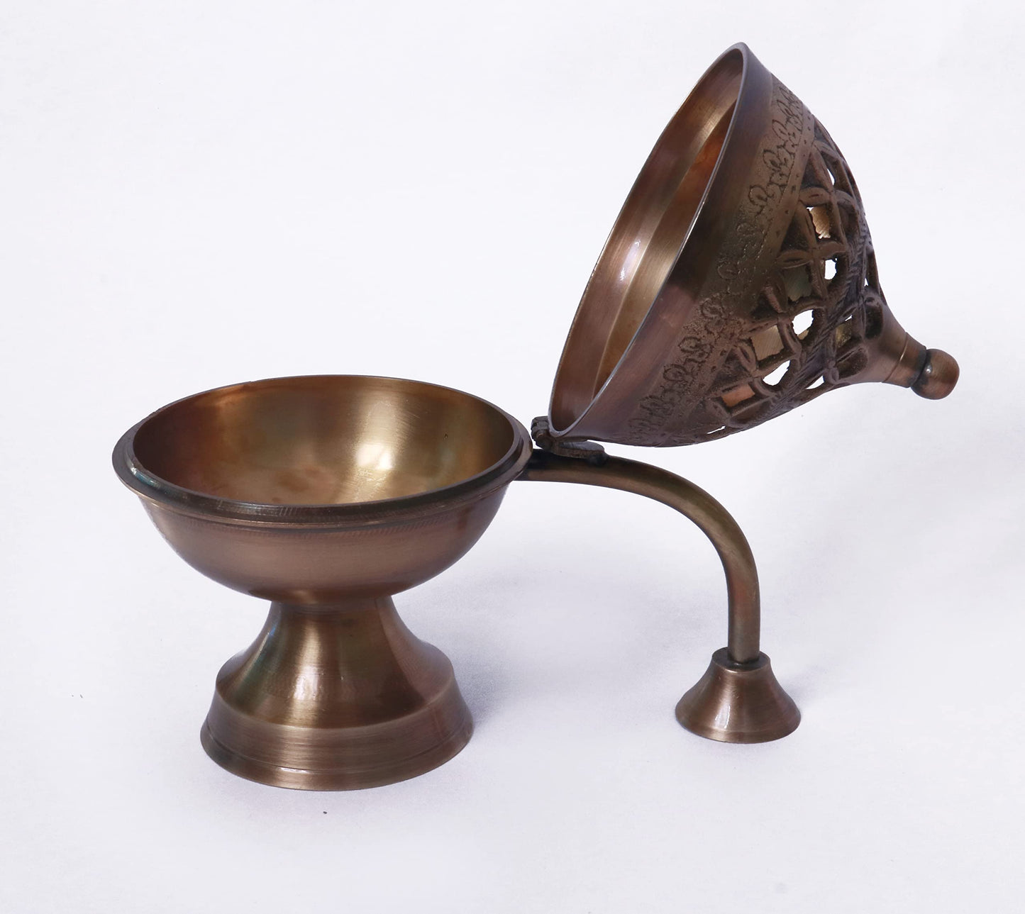 Buyerwell Brass Antique Dhuna Charcoal Burner Bakhoor Fumer Dhooni Dhoop Dani Dhuni, Insence Burner,Incense Holder Dhuna for Home Office Gift Items Aroma Diffuser