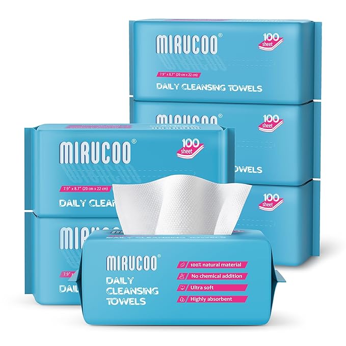 100 Sheet Daily Cleansing Towels Ultra Soft Dry Wipes