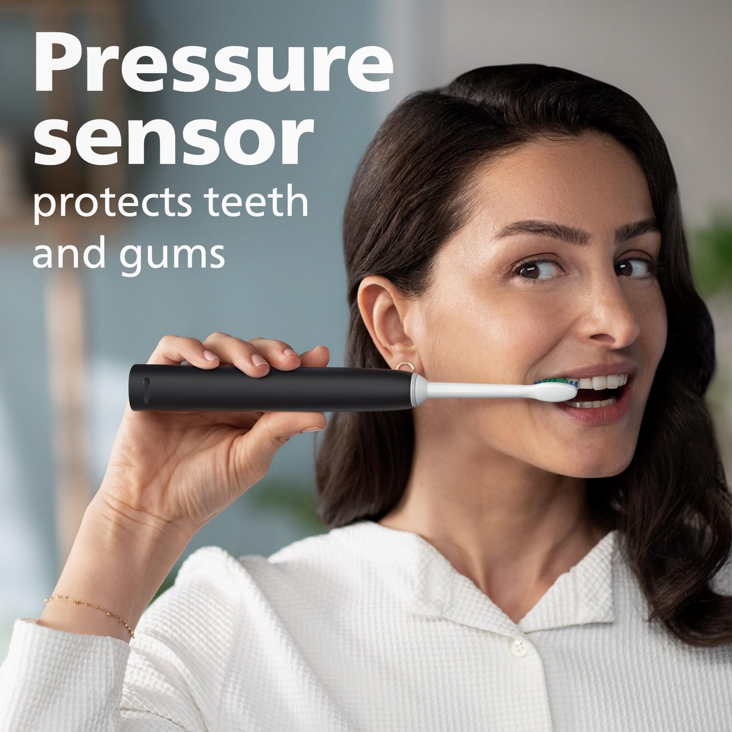 Philips Sonicare 4100 Rechargeable Electric Toothbrush, with Pressure Sensor, 2 Intensity Settings, SmarTimer and QuadPacer, 14-Day Battery Life, Deep Pink, Model HX3681/26