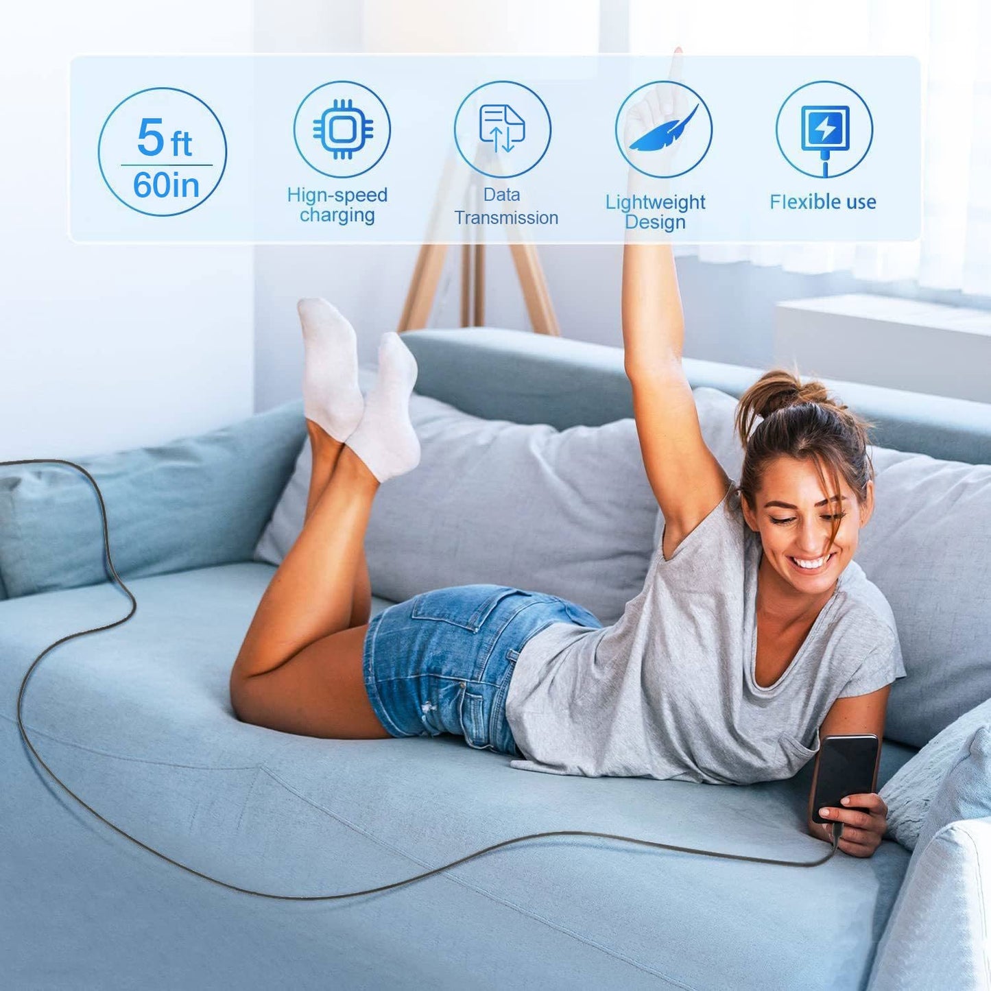 Car Carplay Cable for iPhone 17 15 16 /Air/ Pro Max, USB A to USB C for Carplay for iPhone USB Cord, Car Charger for iPhone 17 Air Charging Cable, iPad Pro, iPad Air 5th, Mini 6th Gen Car Charger Cord