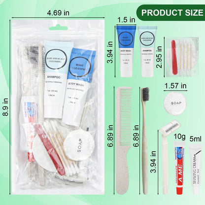 Toiletry Kits Homeless Personal Hygiene Care Package Kits Supplies In Bulk, Disposable Travel Size Essential Women Men Toiletries Set for Hotel,Charity,Camping,Travel (7.1 Inch, 40, Count)